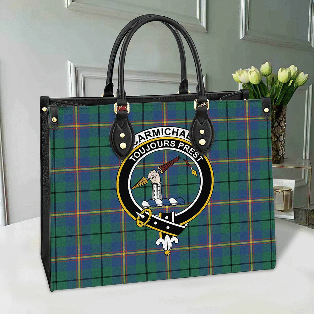 Carmichael Ancient Tartan Crest Leather Bag