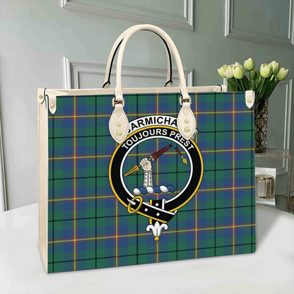 Carmichael Ancient Tartan Crest Leather Bag