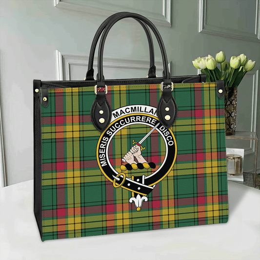 MacMillan Old Ancient Tartan Crest Leather Bag