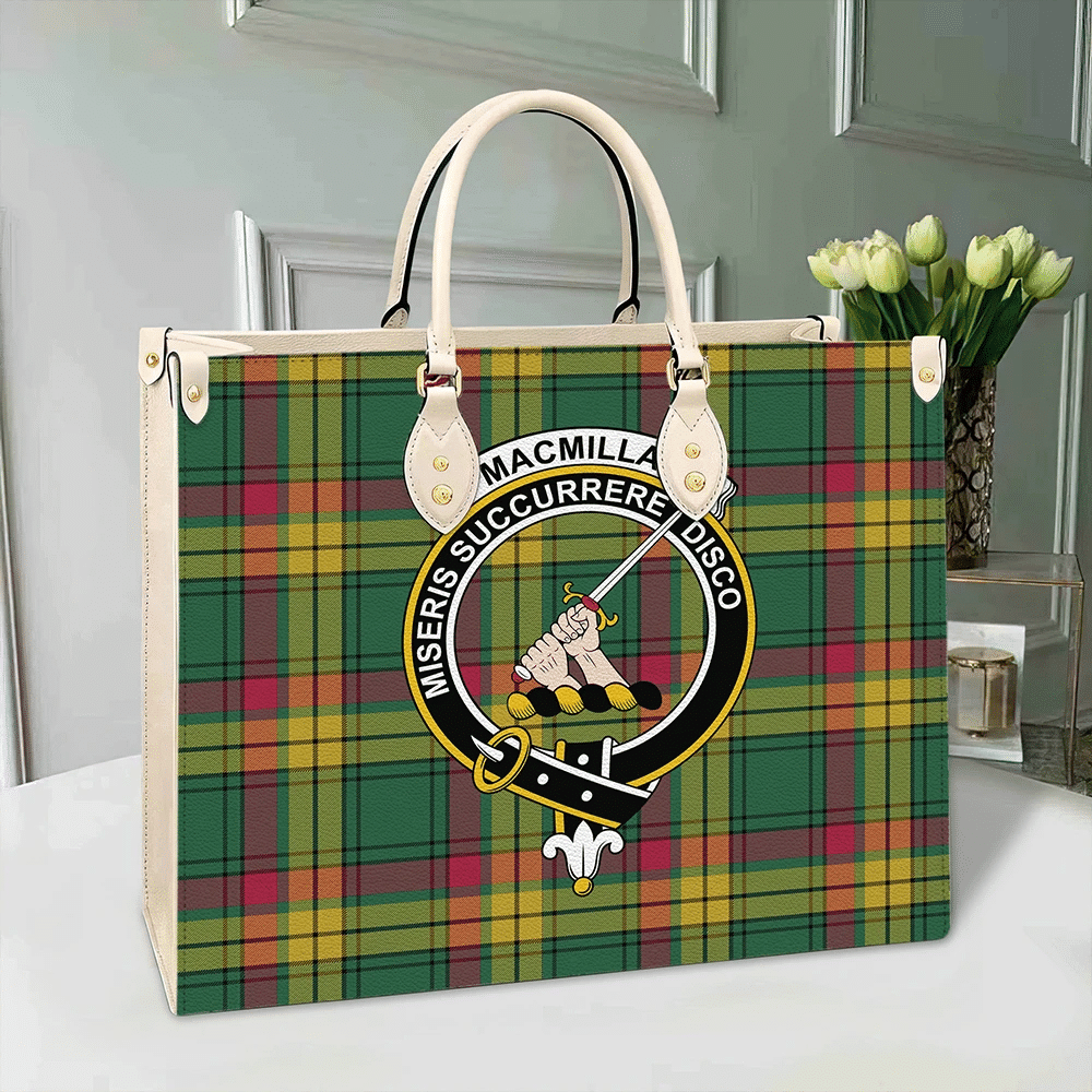 MacMillan Old Ancient Tartan Crest Leather Bag