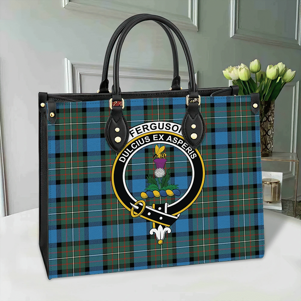 Fergusson Ancient Tartan Crest Leather Bag