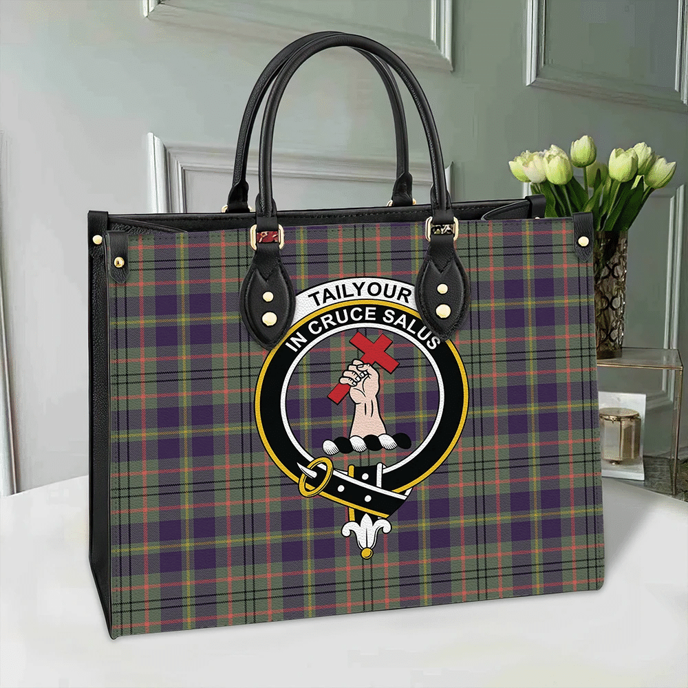 Tailyour Tartan Crest Leather Bag