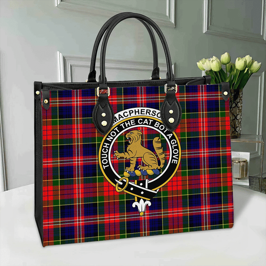 MacPherson Modern Tartan Crest Leather Bag