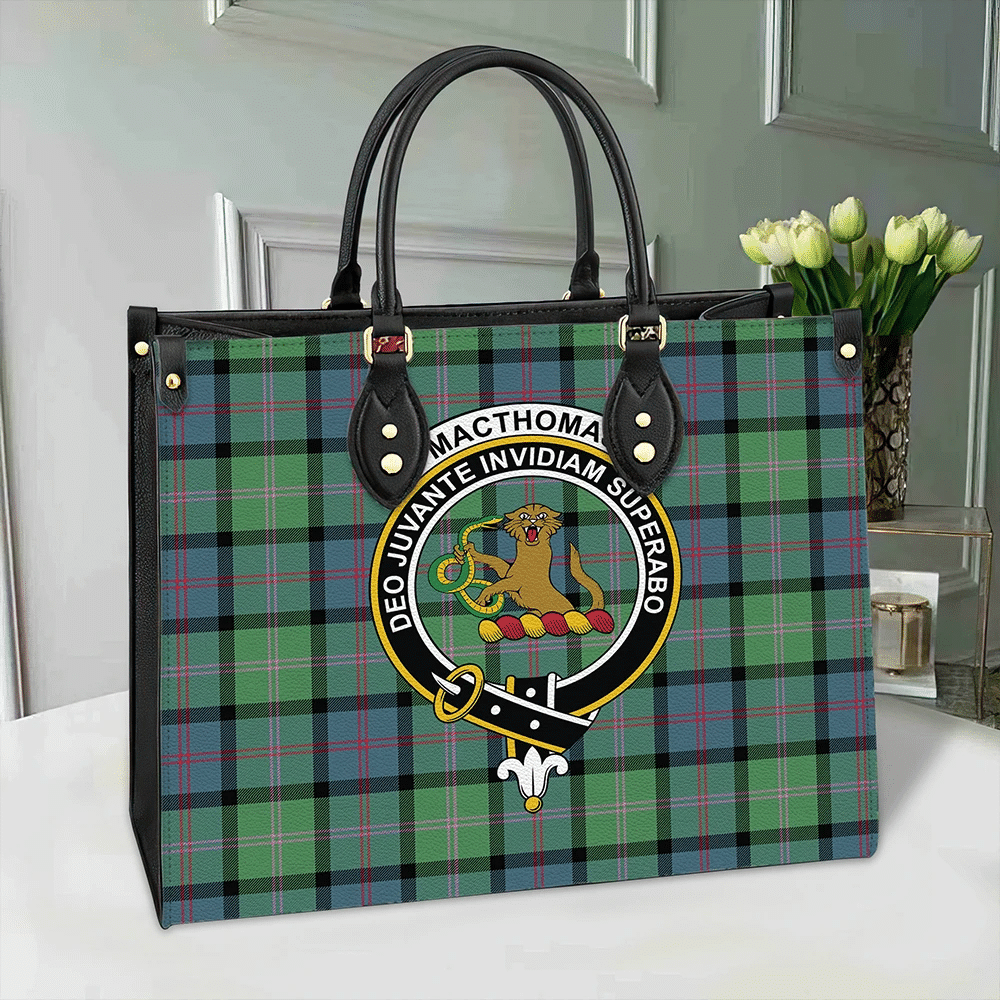 MacThomas Ancient Tartan Crest Leather Bag