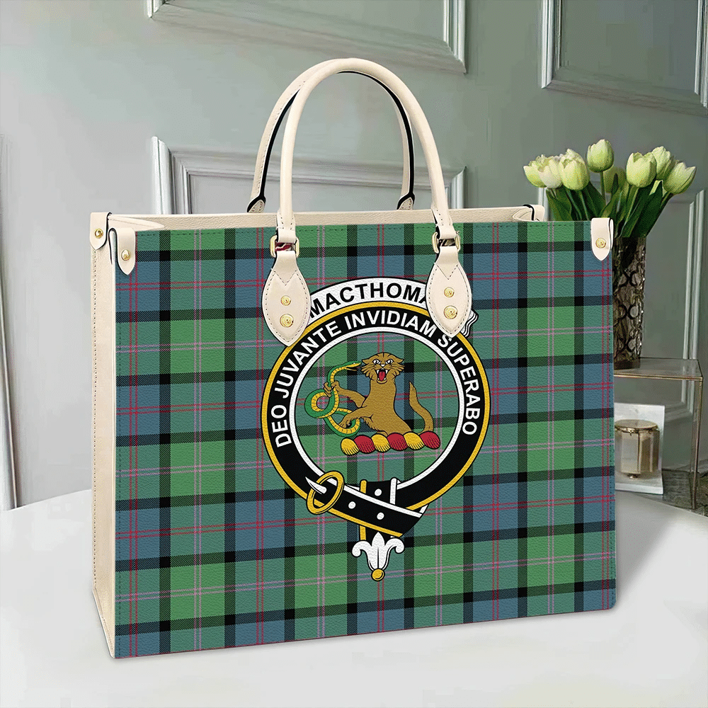 MacThomas Ancient Tartan Crest Leather Bag