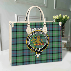 MacThomas Ancient Tartan Crest Leather Bag