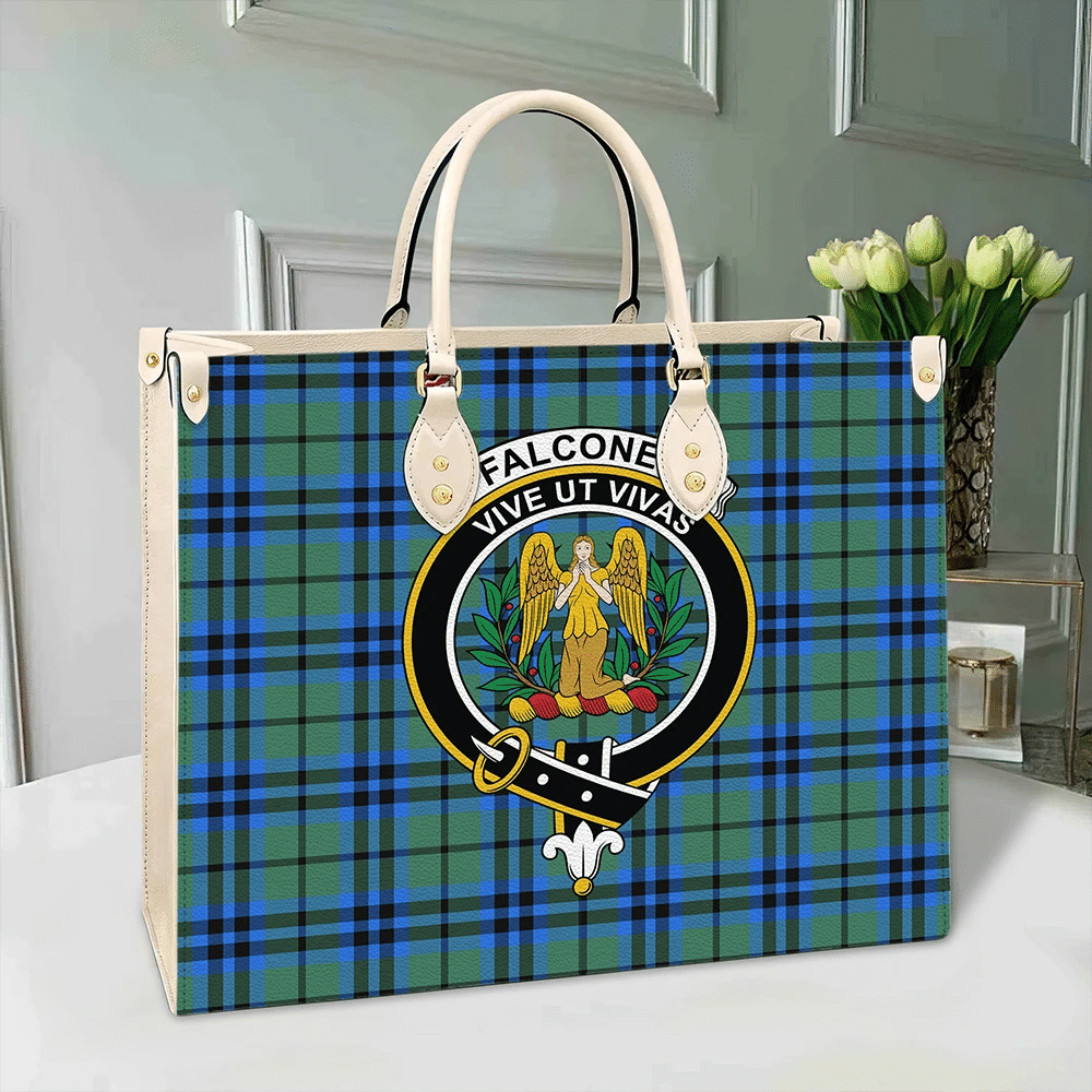 Falconer Tartan Crest Leather Bag