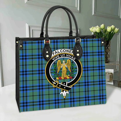 Falconer Tartan Crest Leather Bag