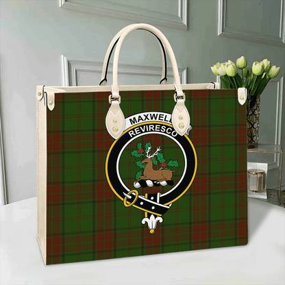 Maxwell Hunting Tartan Crest Leather Bag