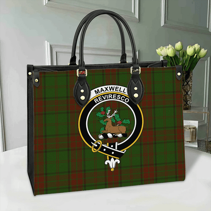 Maxwell Hunting Tartan Crest Leather Bag