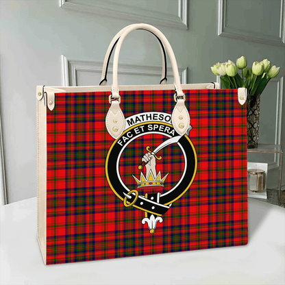 Matheson Modern Tartan Crest Leather Bag