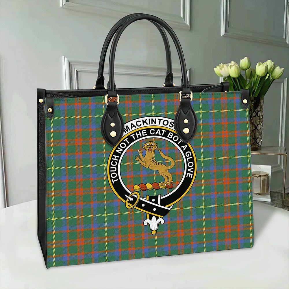 MacKintosh Hunting Ancient Tartan Crest Leather Bag