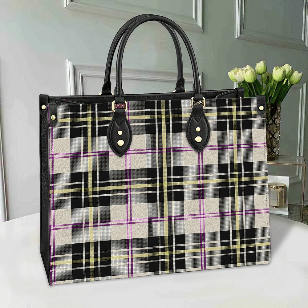 MacPherson Dress Ancient Tartan Leather Bag