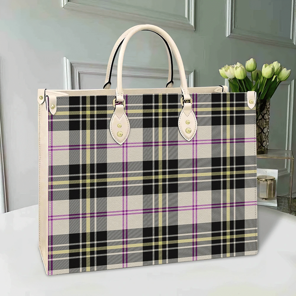 MacPherson Dress Ancient Tartan Leather Bag