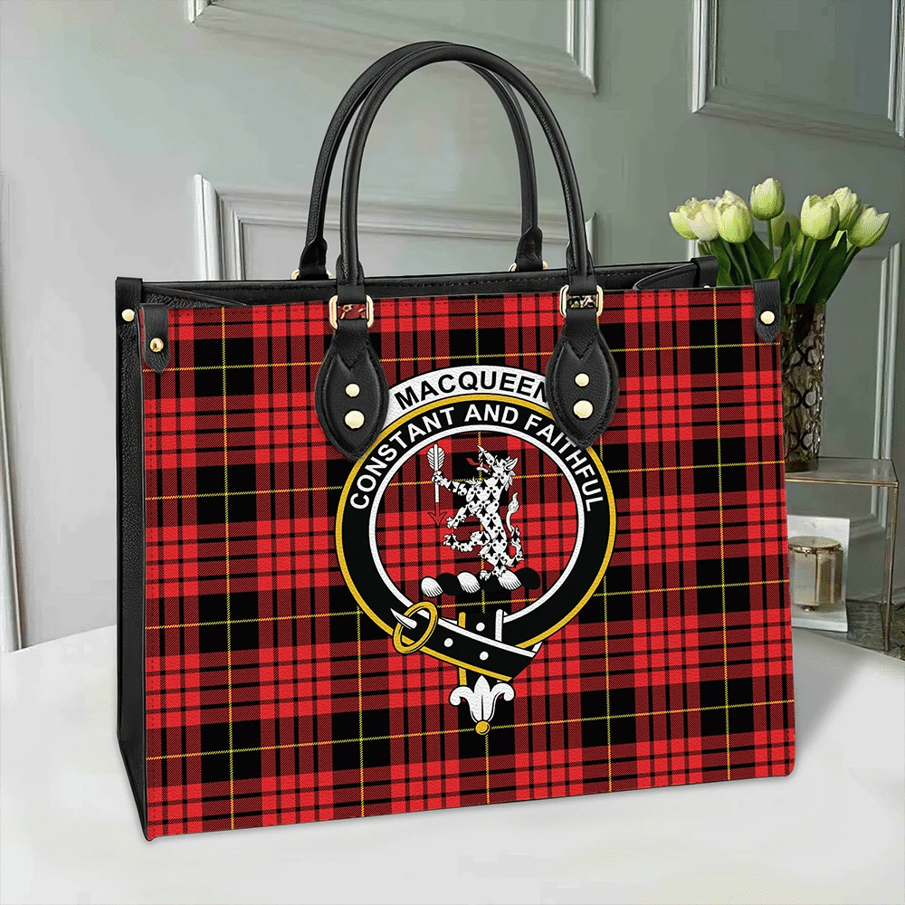 MacQueen Modern Tartan Crest Leather Bag