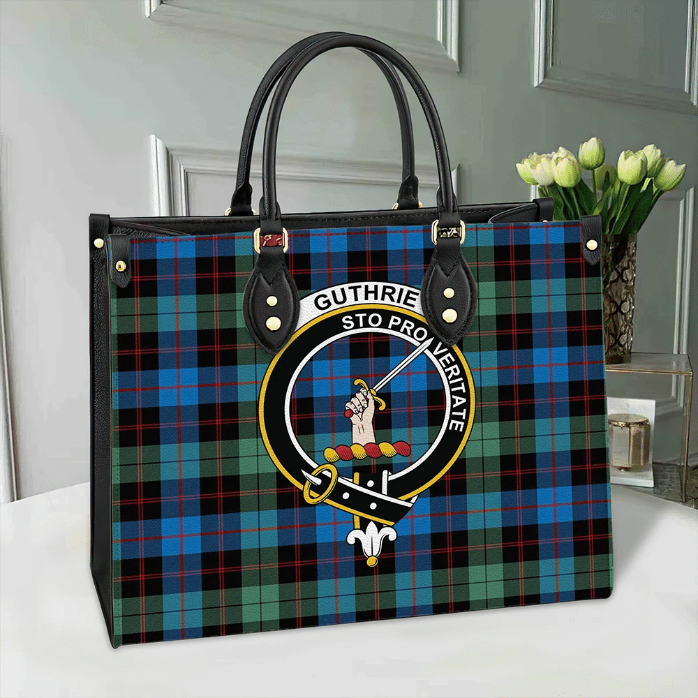 Guthrie Ancient Tartan Crest Leather Bag