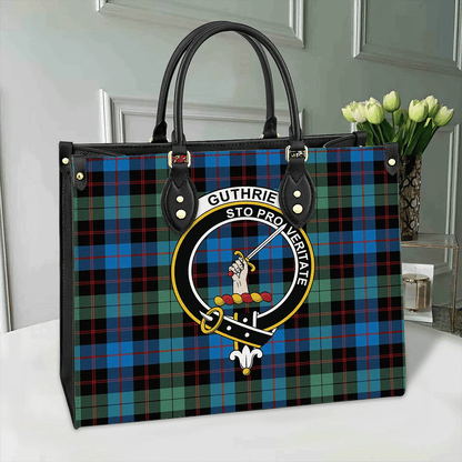 Guthrie Ancient Tartan Crest Leather Bag