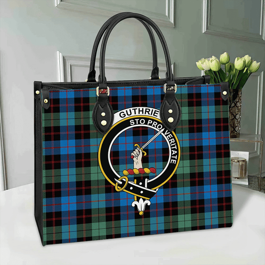 Guthrie Ancient Tartan Crest Leather Bag