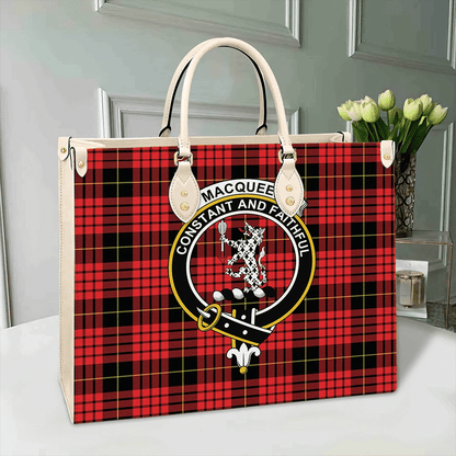 MacQueen Modern Tartan Crest Leather Bag