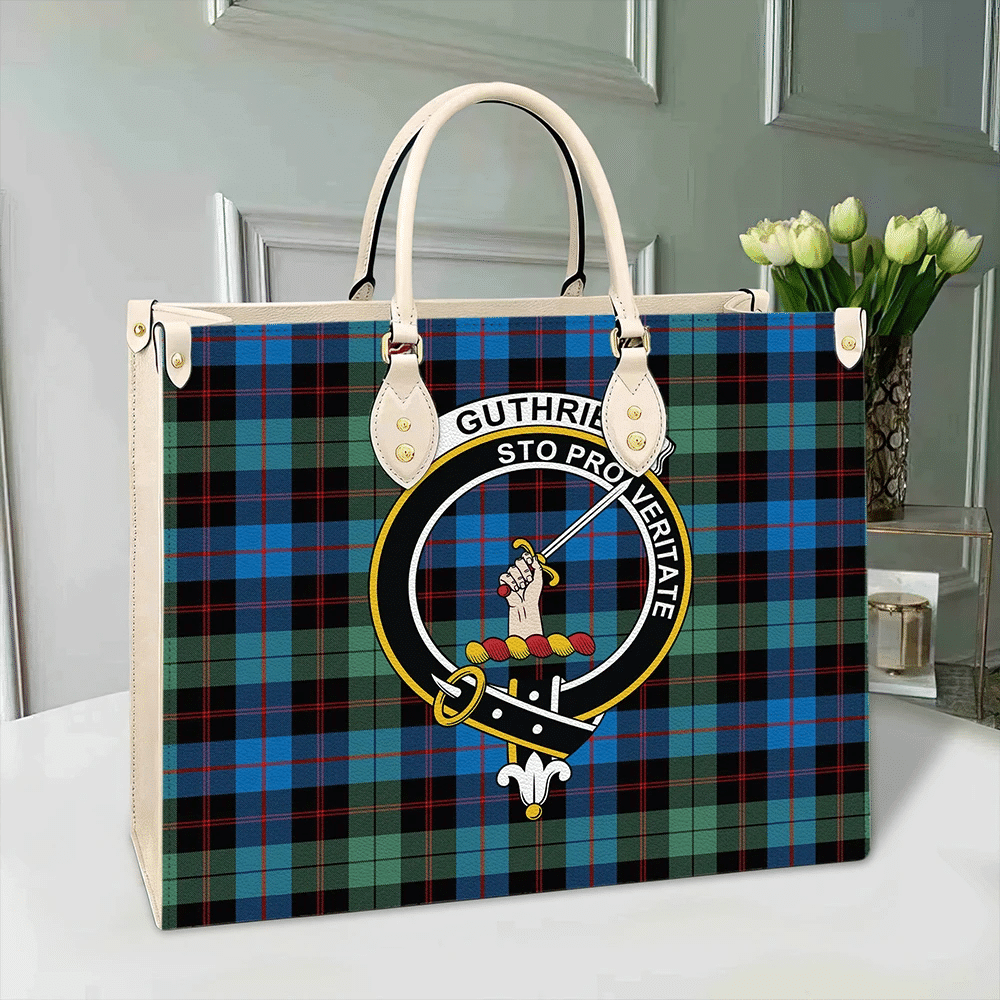 Guthrie Ancient Tartan Crest Leather Bag