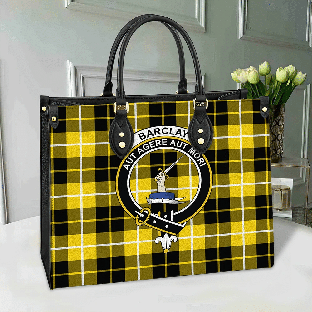 Barclay Dress Modern Tartan Crest Leather Bag