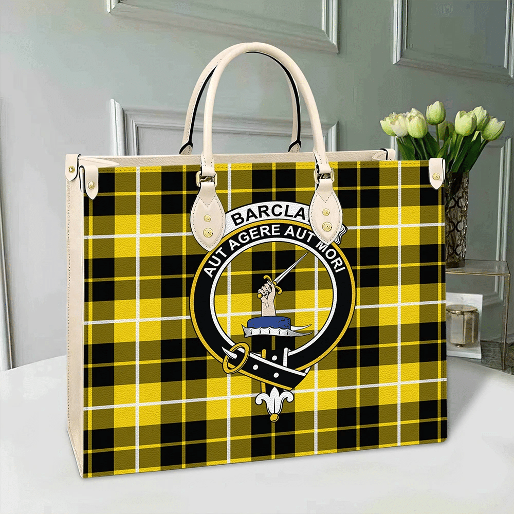 Barclay Dress Modern Tartan Crest Leather Bag