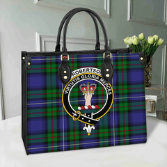 Robertson Hunting Modern Tartan Crest Leather Bag