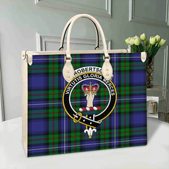 Robertson Hunting Modern Tartan Crest Leather Bag