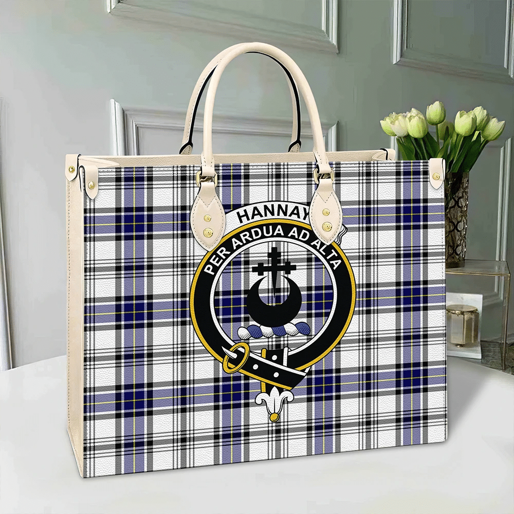 Hannay Modern Tartan Crest Leather Bag