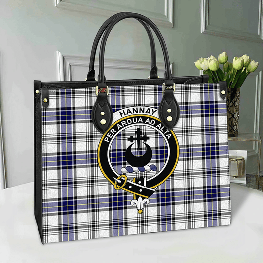 Hannay Modern Tartan Crest Leather Bag