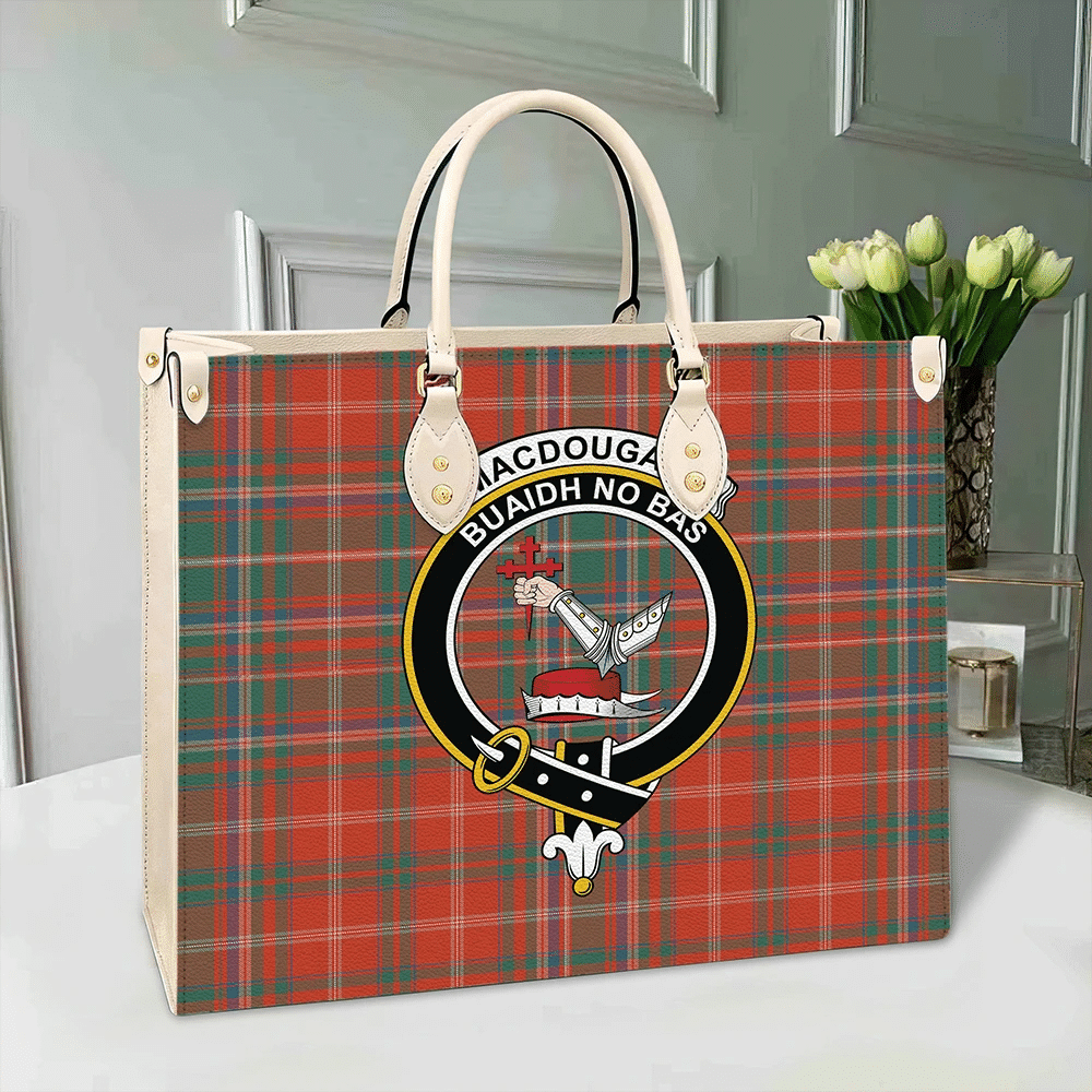 MacDougall Ancient Tartan Crest Leather Bag