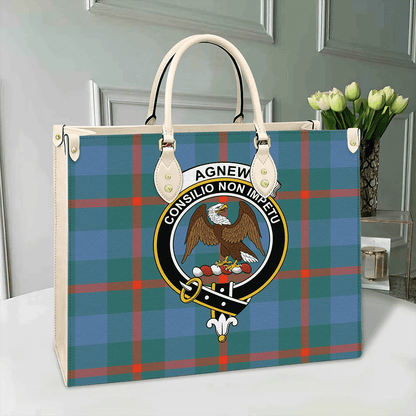 Agnew Ancient Tartan Crest Leather Bag