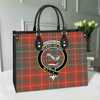 MacDougall Ancient Tartan Crest Leather Bag