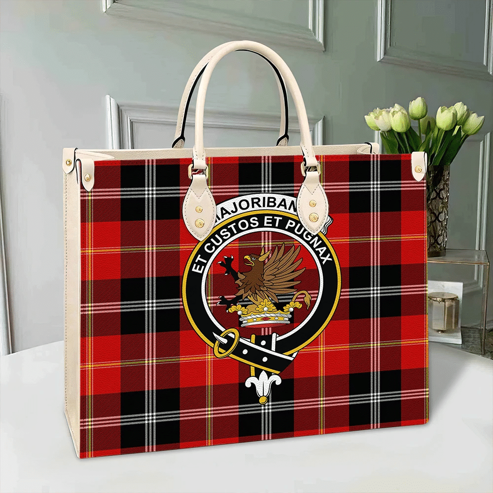 Marjoribanks Tartan Crest Leather Bag