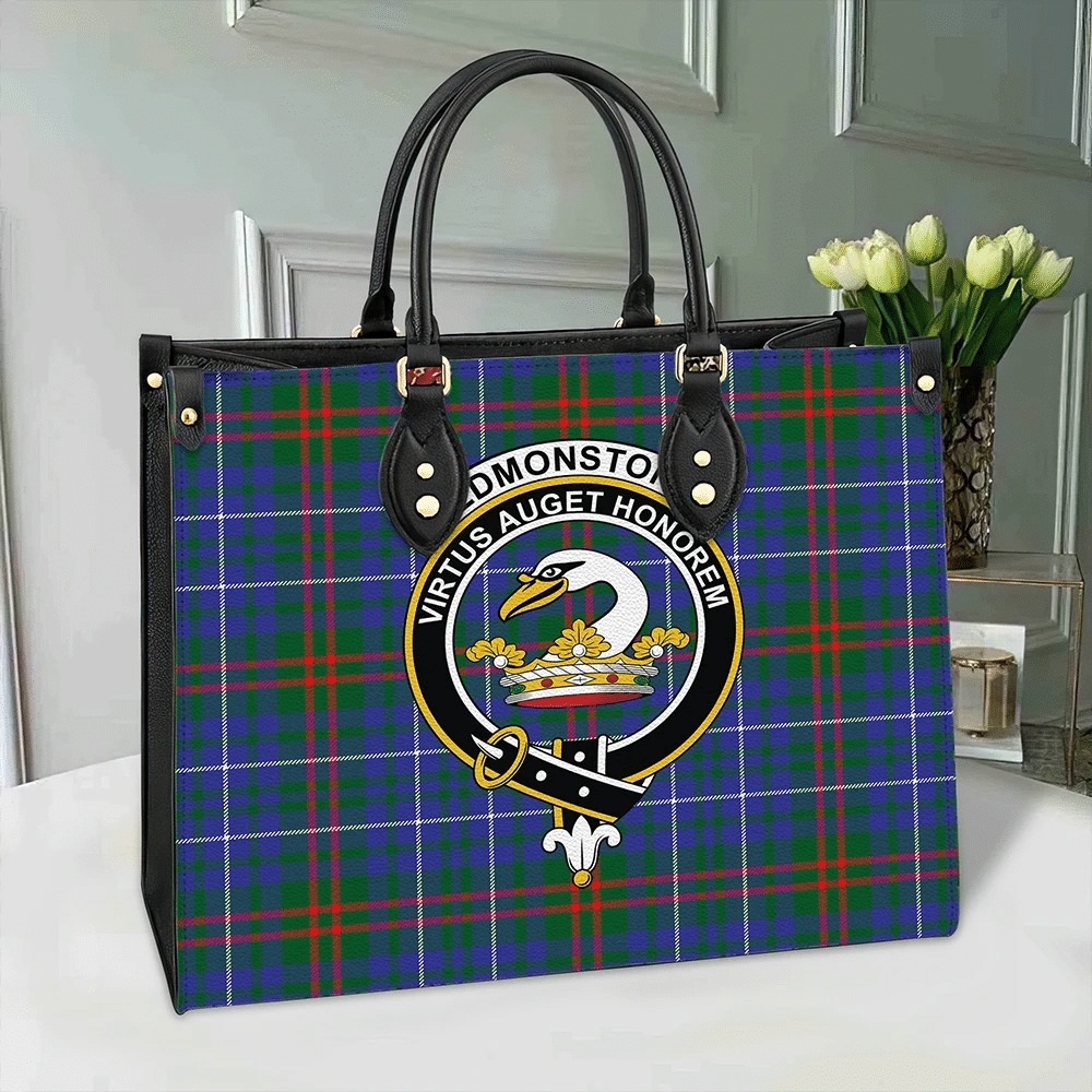 Edmonstone Tartan Crest Leather Bag