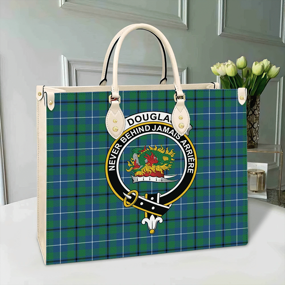 Douglas Ancient Tartan Crest Leather Bag