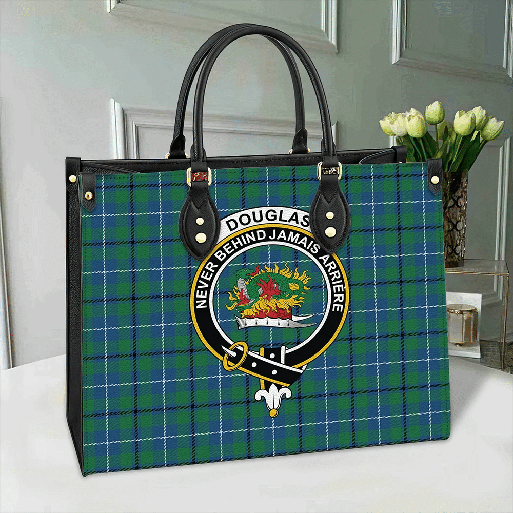 Douglas Ancient Tartan Crest Leather Bag