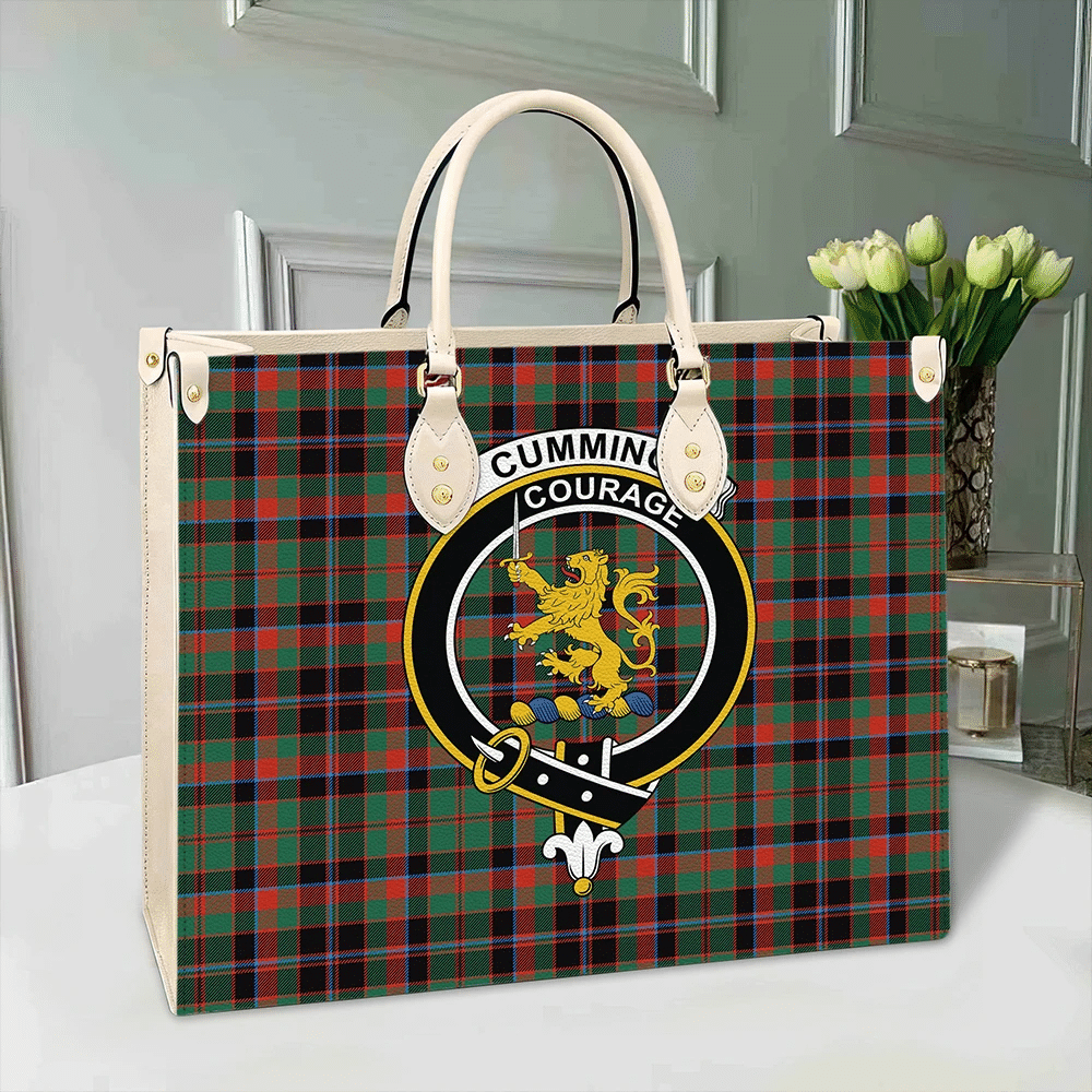 Cumming Hunting Ancient Tartan Crest Leather Bag