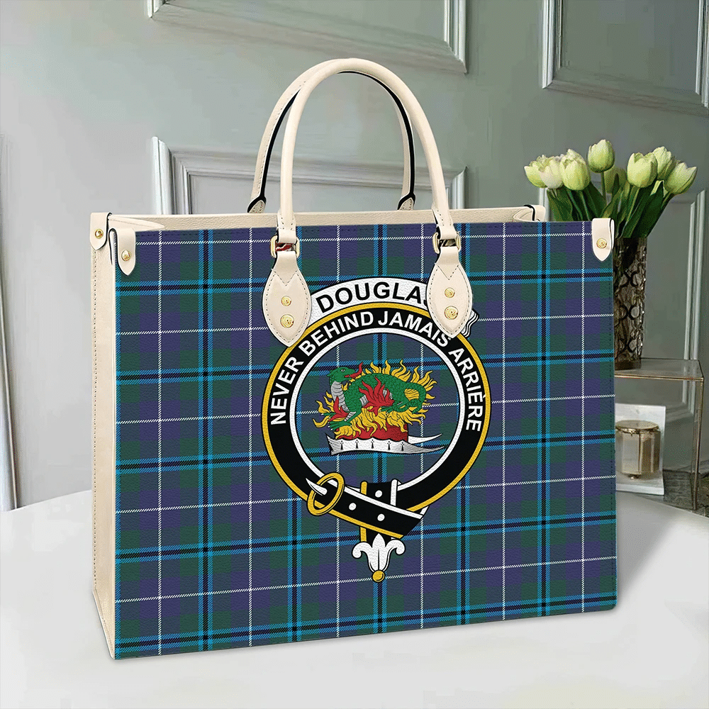 Douglas Modern Tartan Crest Leather Bag