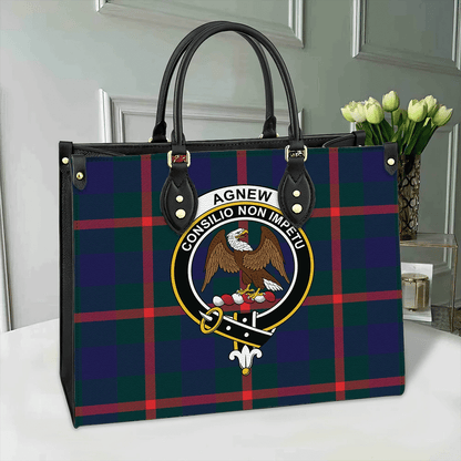 Agnew Modern Tartan Crest Leather Bag