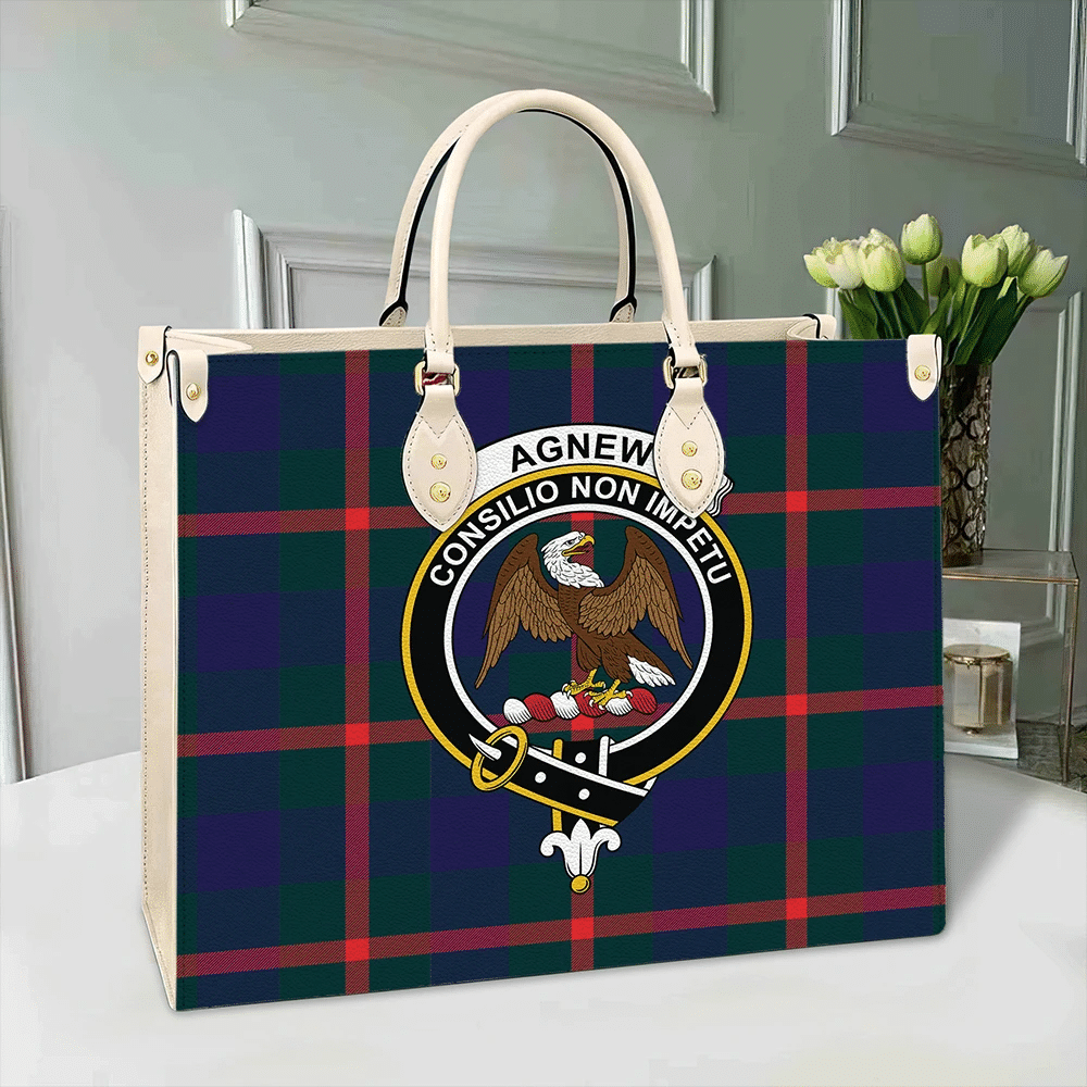 Agnew Modern Tartan Crest Leather Bag