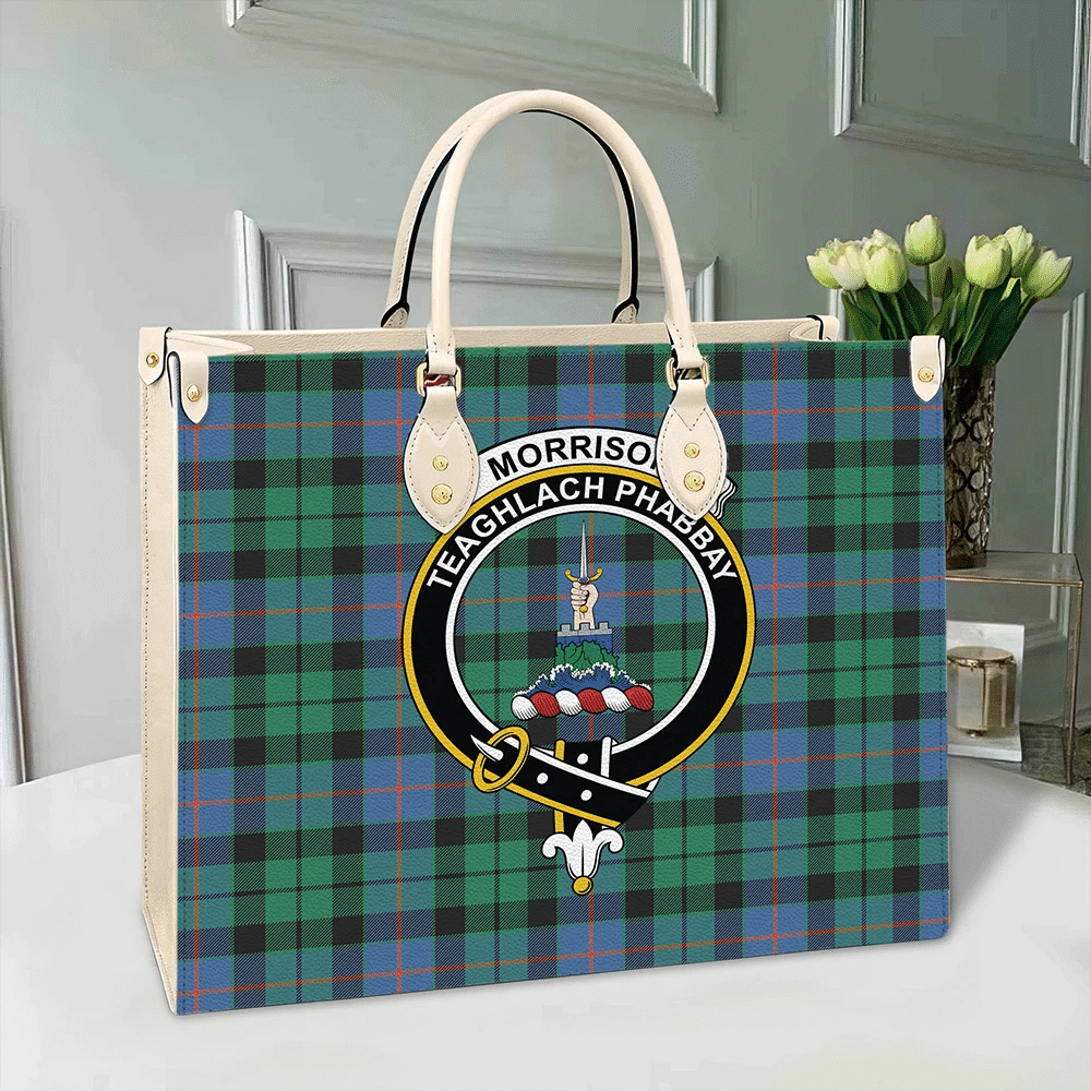 Morrison Ancient Tartan Crest Leather Bag