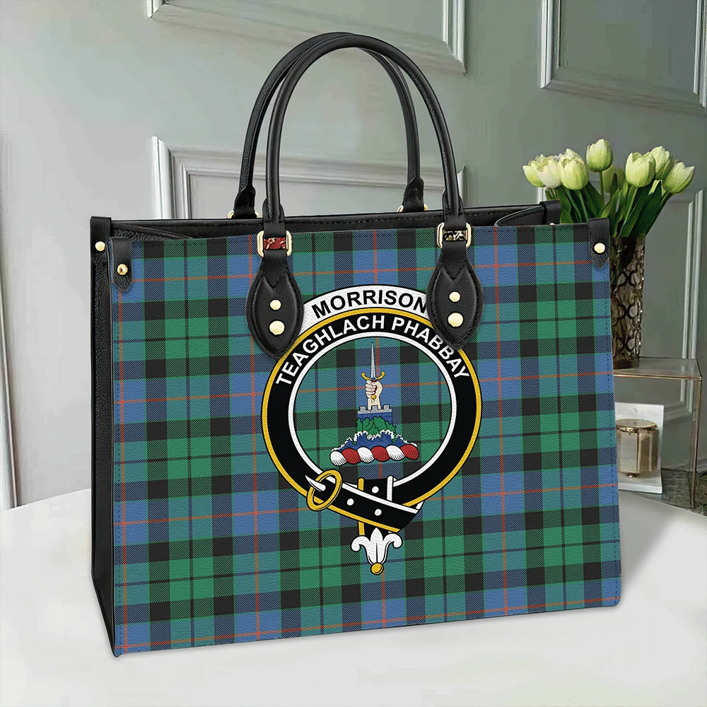 Morrison Ancient Tartan Crest Leather Bag