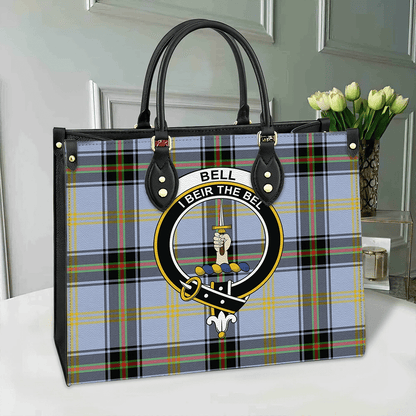 Bell of the Borders Tartan Crest Leather Bag