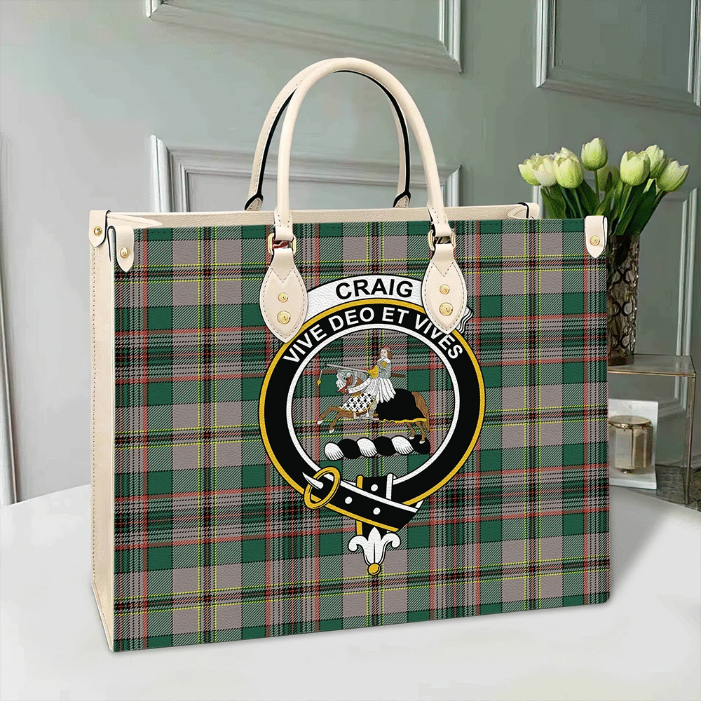 Craig Ancient Tartan Crest Leather Bag