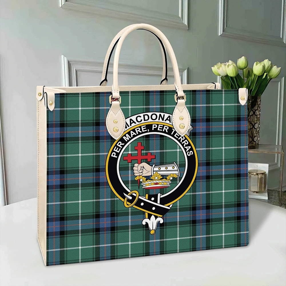 MacDonald of the Isles Hunting Ancient Tartan Crest Leather Bag