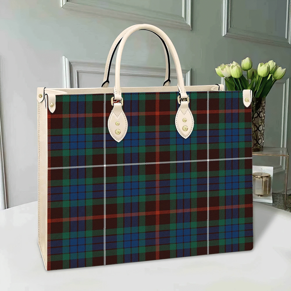 Fraser Hunting Ancient Tartan Leather Bag