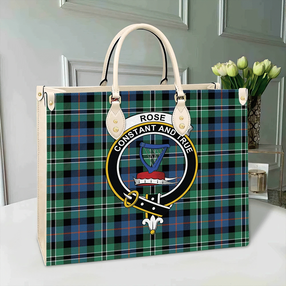 Rose Hunting Ancient Tartan Crest Leather Bag
