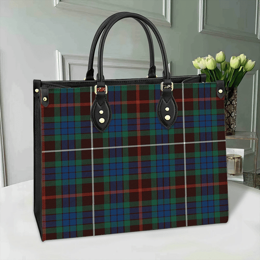 Fraser Hunting Ancient Tartan Leather Bag