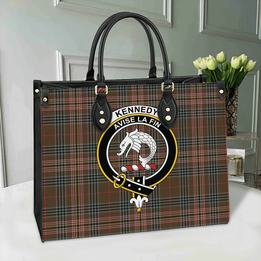 Kennedy Weathered Tartan Crest Leather Bag